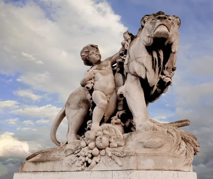 Paris, France, Alexander III Bridge statue