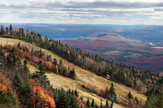 The top of Mont-Tremblant, Quebec, Canada during fall.