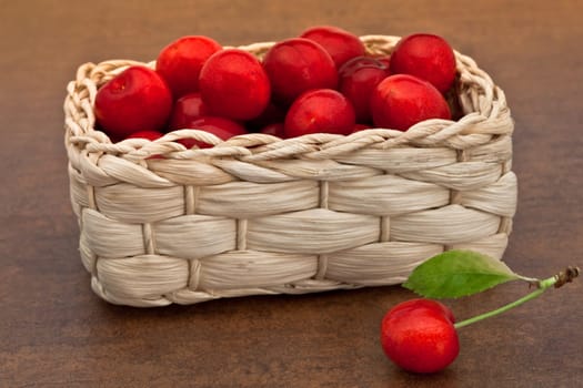Cherries in a basket