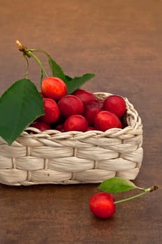 Cherries in a basket