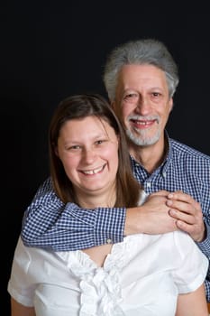 father and daughter isolated