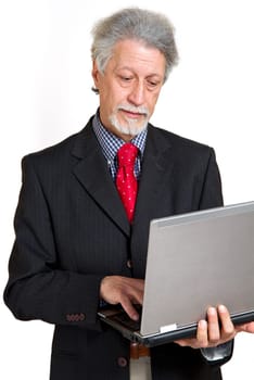 happy business man with pc