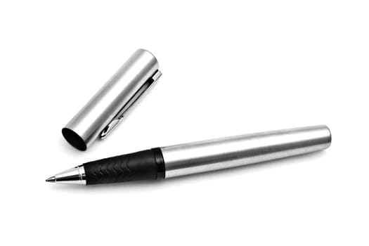 Ball Point Pen closeup On White background