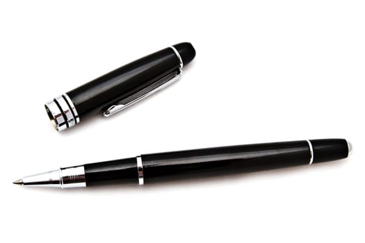 Ball Point Pen closeup On White background
