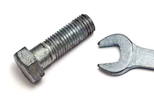 Industrial tools on white background