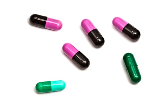 capsule or pill isolated on white background