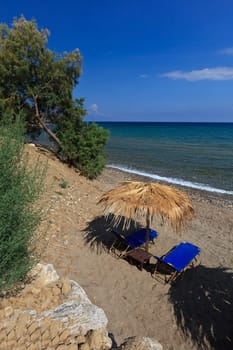 a sun bed on a beautiful beach