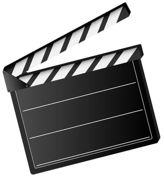 Illustration of movie clapper board  isolated on white background