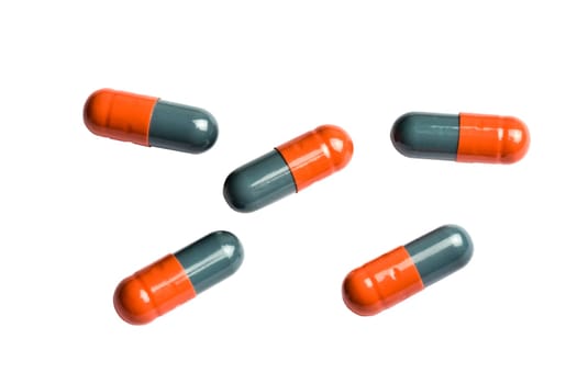 capsule or pill isolated on white background