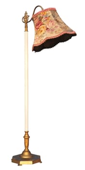 Old floor lamp isolated on white background.