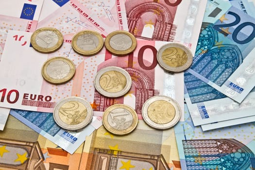 currency closeup on white background.