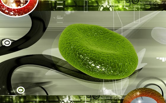 Digital illustration of blood cell in colour background