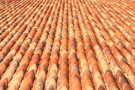 roof of a house covered with tiles