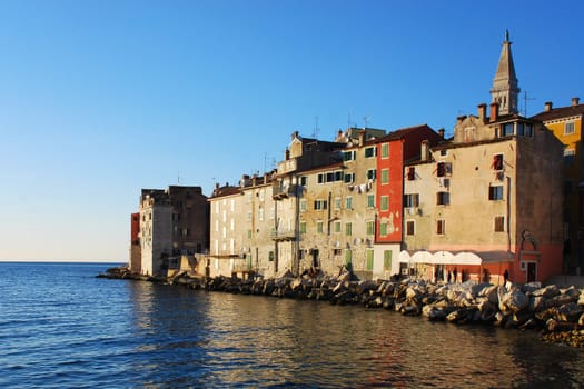 Port town of Rovinj in the evening