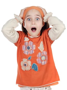 Pretty girl with her hands on her head