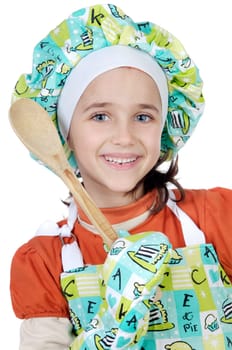 adorable future cook a over white background