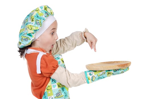 adorable future cook a over white background