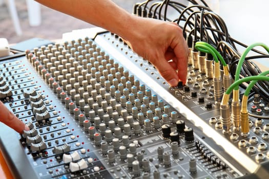 a mixer duing a concert