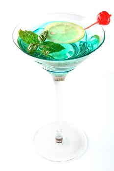 cocktail with fresh leaf of mint