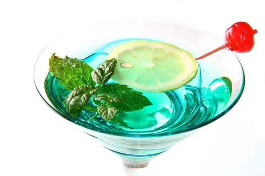 cocktail with fresh leaf of mint
