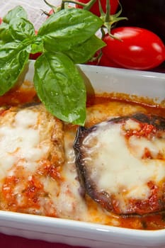 parmigiana eggplant with fresh ingredients