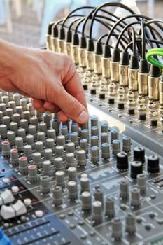 a mixer duing a concert