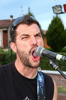 rock singer during a concert
