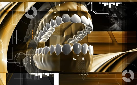 Digital illustration of Mouth in colour background