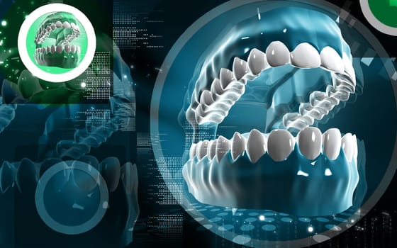 Digital illustration of Mouth in colour background