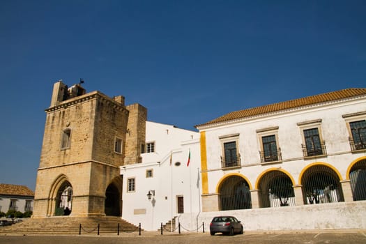 View of the Church of Se located on the historical area of Faro, Portugal.