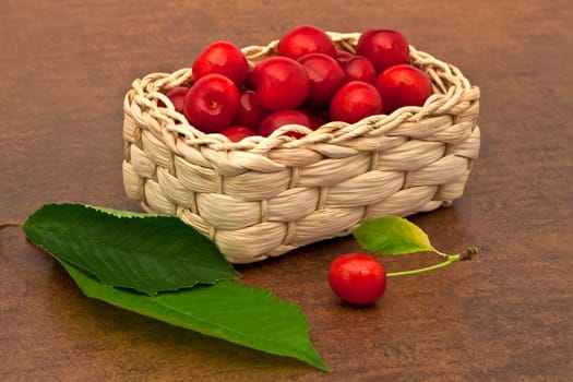 Cherries in a basket
