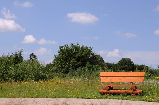 Wooden bench