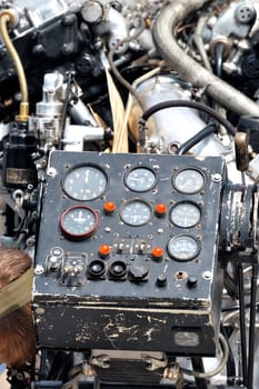 retro engine with lots of dials