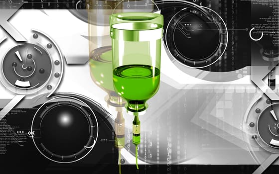 Digital illustration of drip in colour background
