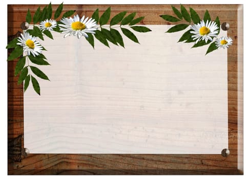 Wooden Sign Floral Chalkboard