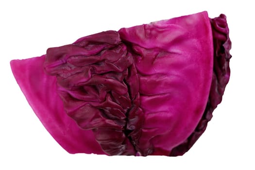 Slice of red cabbage isolated on white