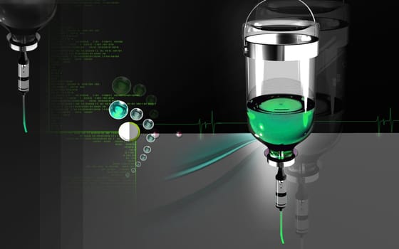 Digital illustration of drip in colour background
