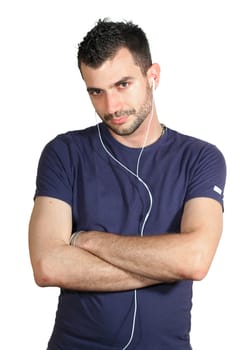 a boy listening to music