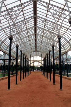 Inside view of the famous landmark of bangalore - the lalbagh glasshouse