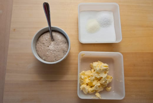 Yeast,salt,sugar and butter