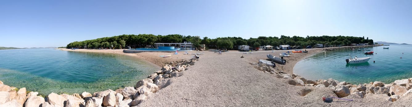solaris overview of the beach in Sibenik in Croatia