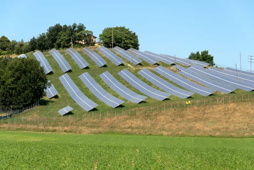 hills covered with solar panels