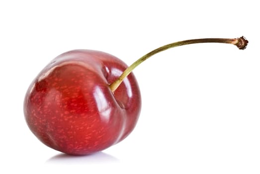 Fresh cherries isolated on a white background.