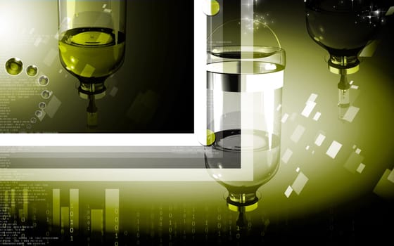 Digital illustration of drip in colour background
