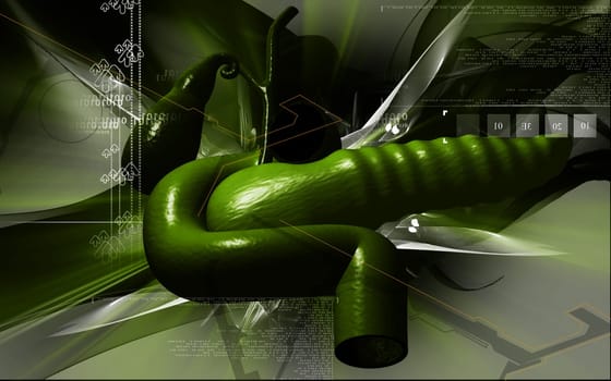 Digital illustration of pancreas in colour background