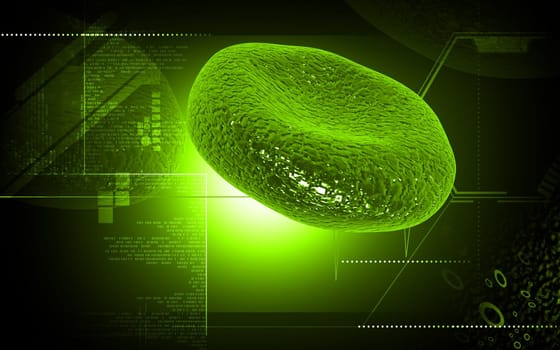 Digital illustration of blood cell in colour background