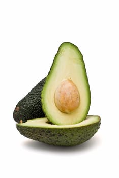 Fresh avocados isolated on a white background.
