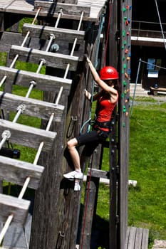 in the high ropes course