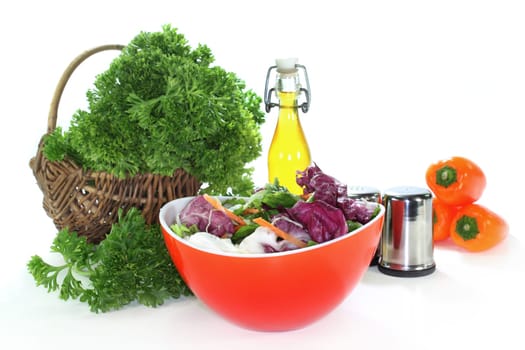 a bowl of mixed salad with fresh ingredients