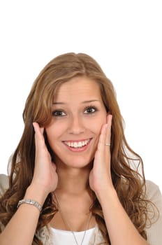 Young woman amazed